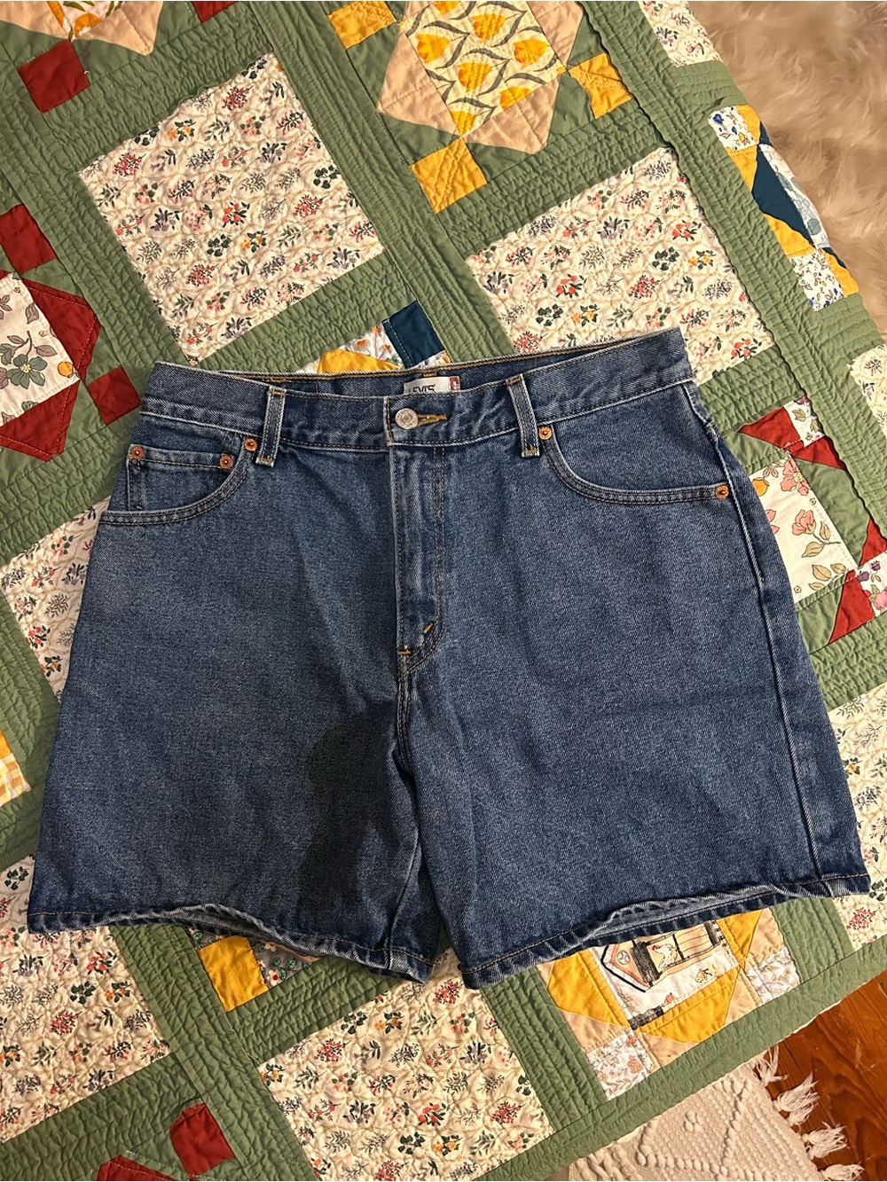 Levi's Dark Blue High-Rise Denim Shorts